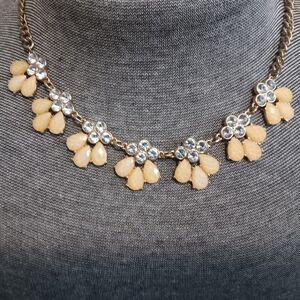 rhinestone and faceted stone statement necklace
